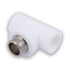Тройник переходной с наружней резьбой 20 х 1/2" х 20 (100/25) (Valfex) БЕЛЫЙ